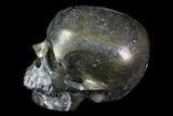Realistic, Carved and Polished Pyrite Skull #116678-4